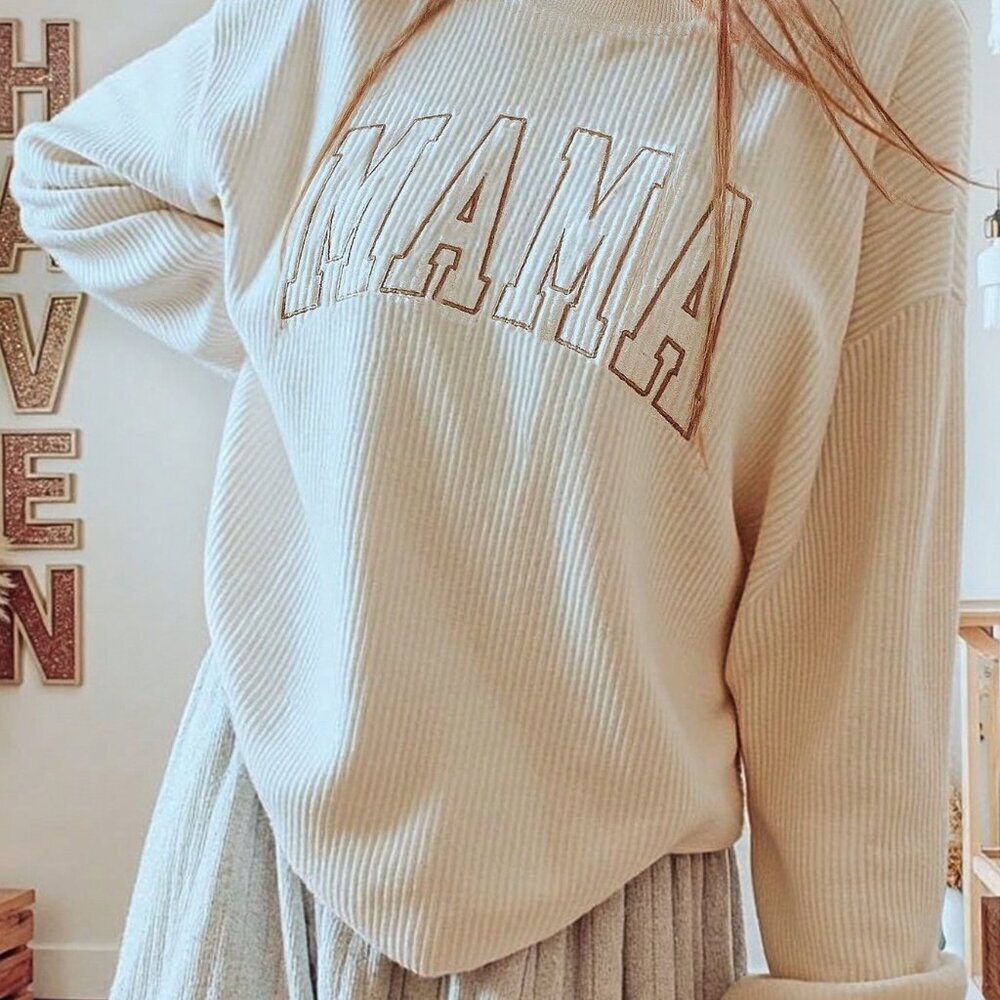 Beige Casual Women's Loose Fit Sweatshirt